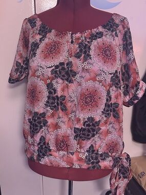 Y2K sere nade Women’s Boho Floral Mandala Off-Shoulder Top